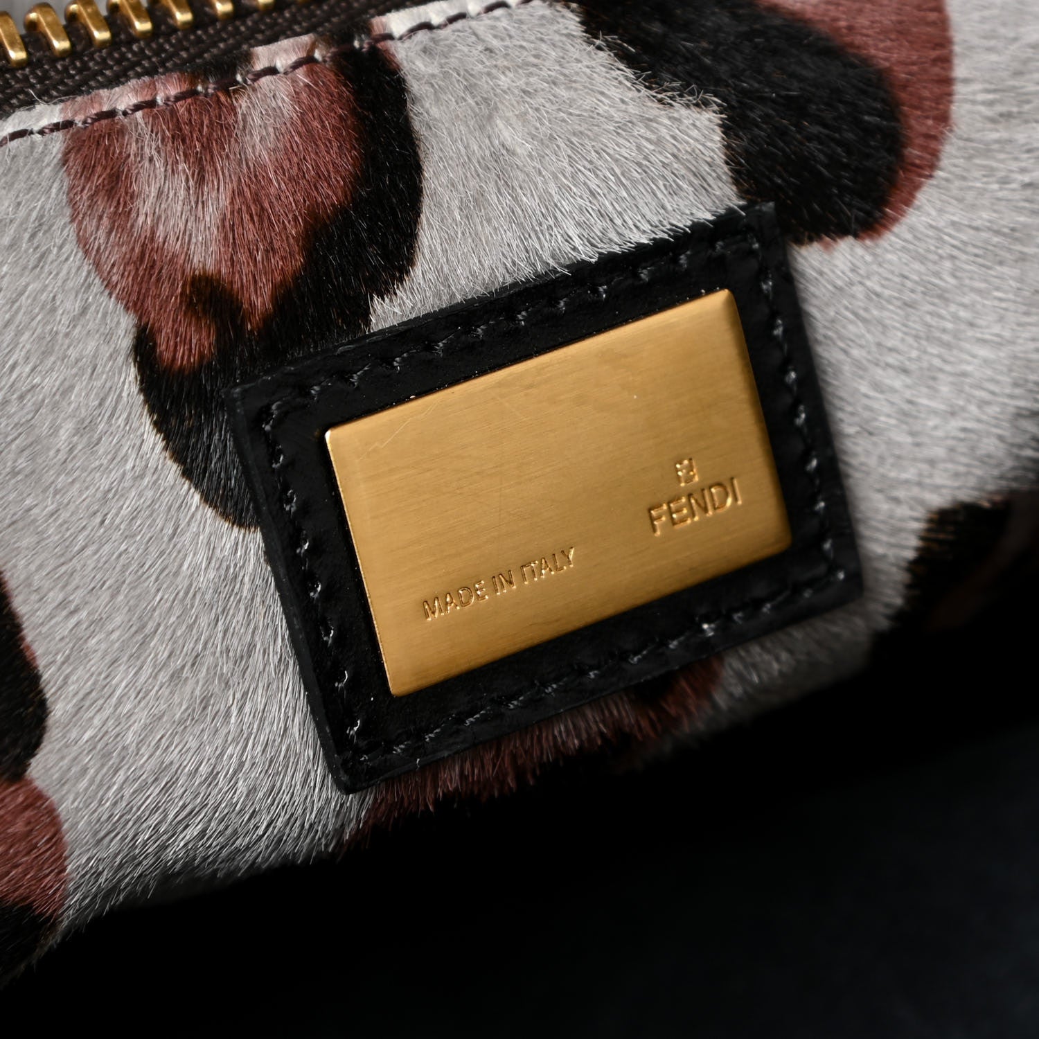 Fendi Flannel Large Peekaboo Iconic Satchel Grey 6 of 13
