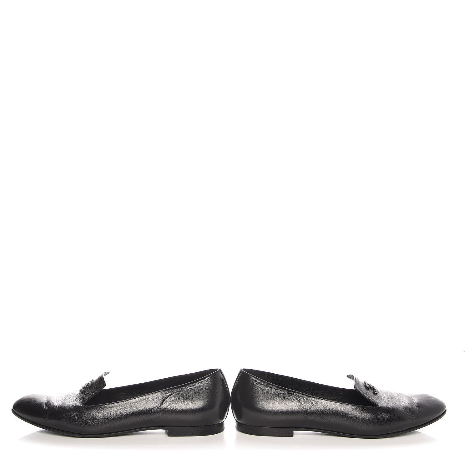 Chanel Calfskin CC Loafers 39 Black 7 of 10