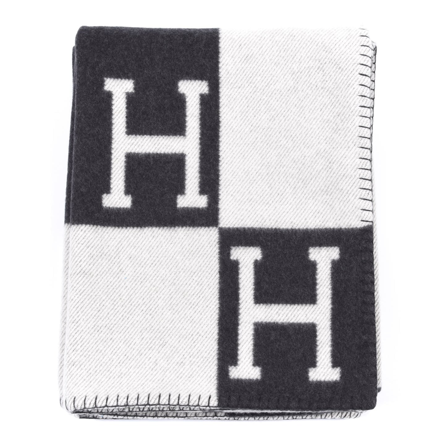 Wool Cashmere Avalon Blanket Ecru Gris Fonce