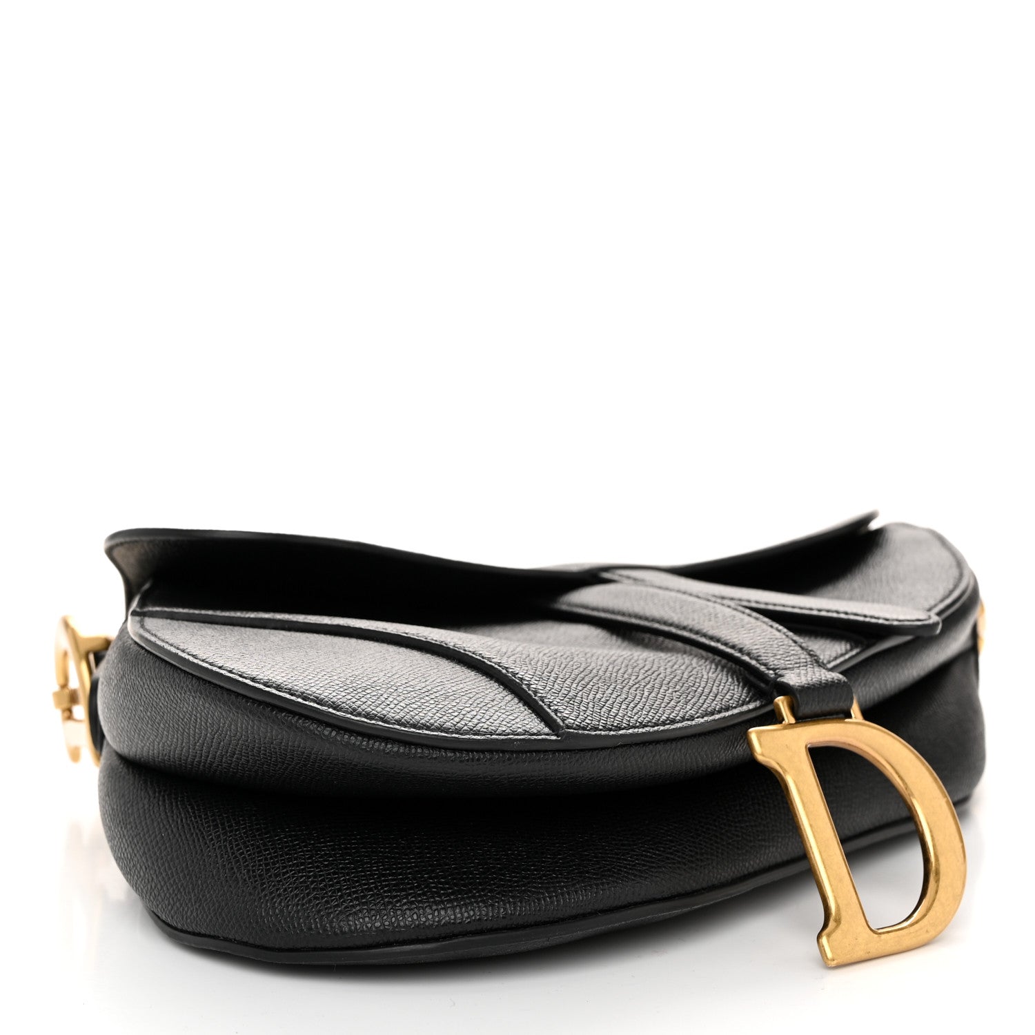 Christian Dior Grained Calfskin Saddle Bag Black 4 of 11