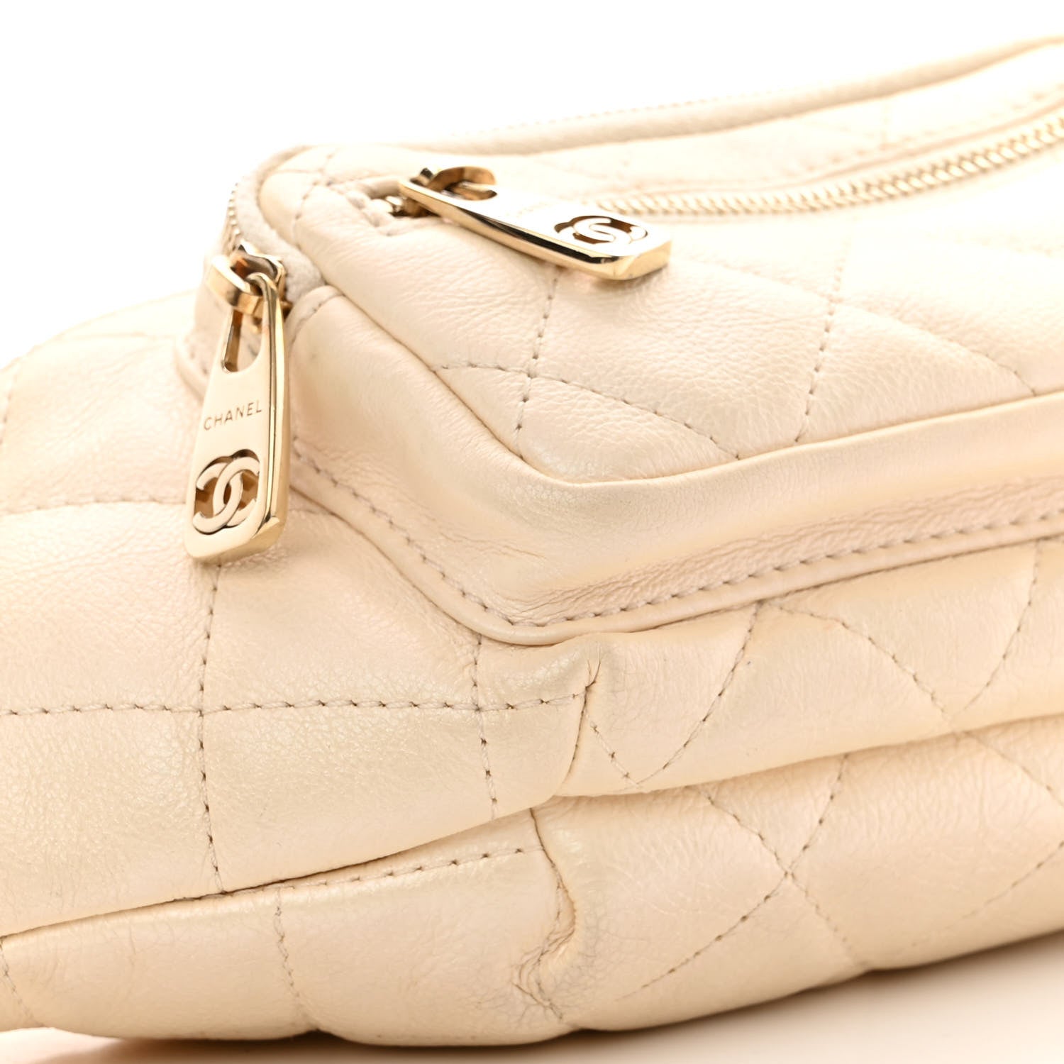 Chanel Calfskin Quilted All About Waist Belt Bag White 10 of 13