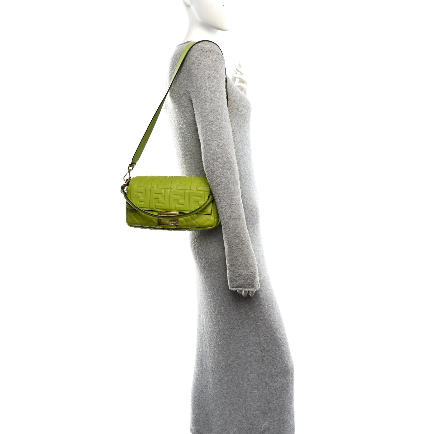 Nappa FF 1974 Embossed Baguette Wasabi