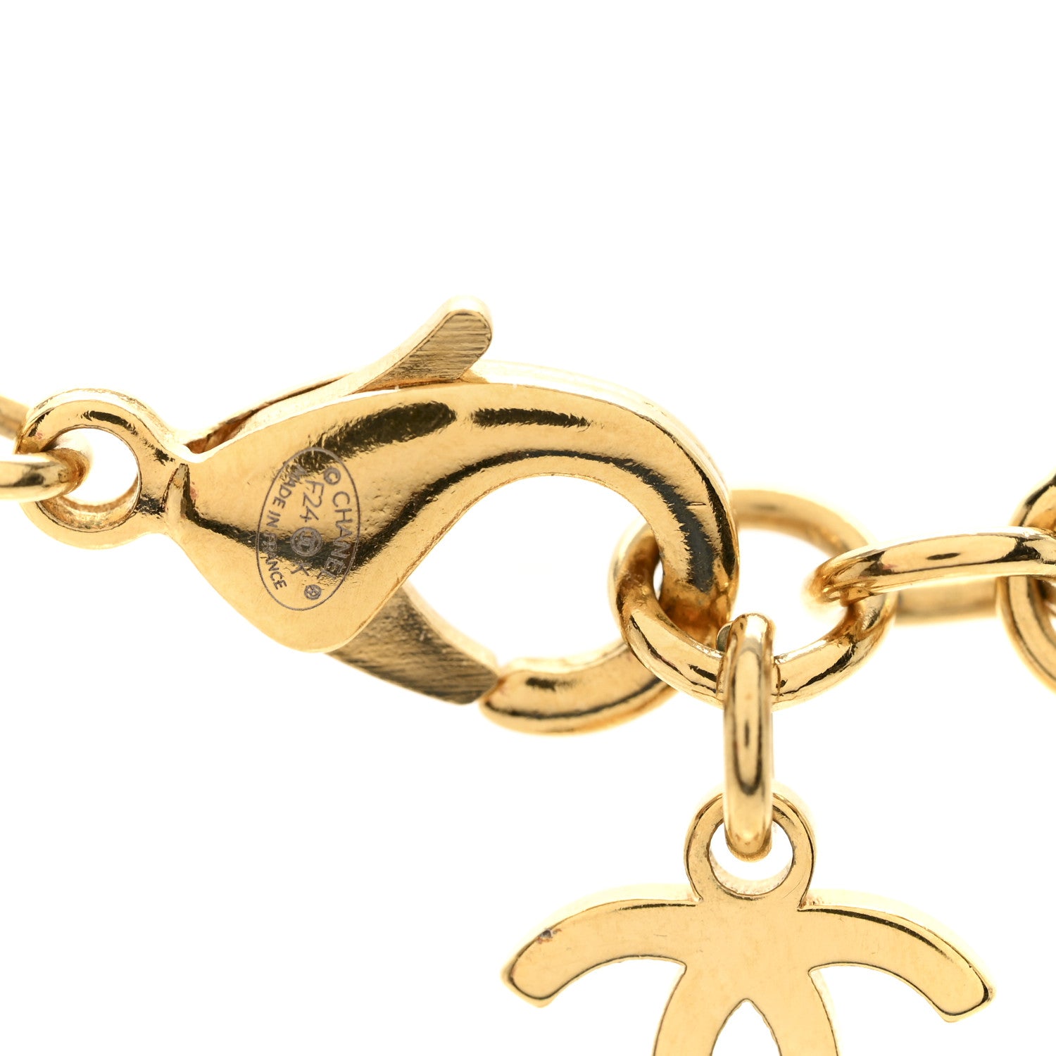 Chanel Lambskin Pearl Crystal CC Short Double Strand Necklace Gold