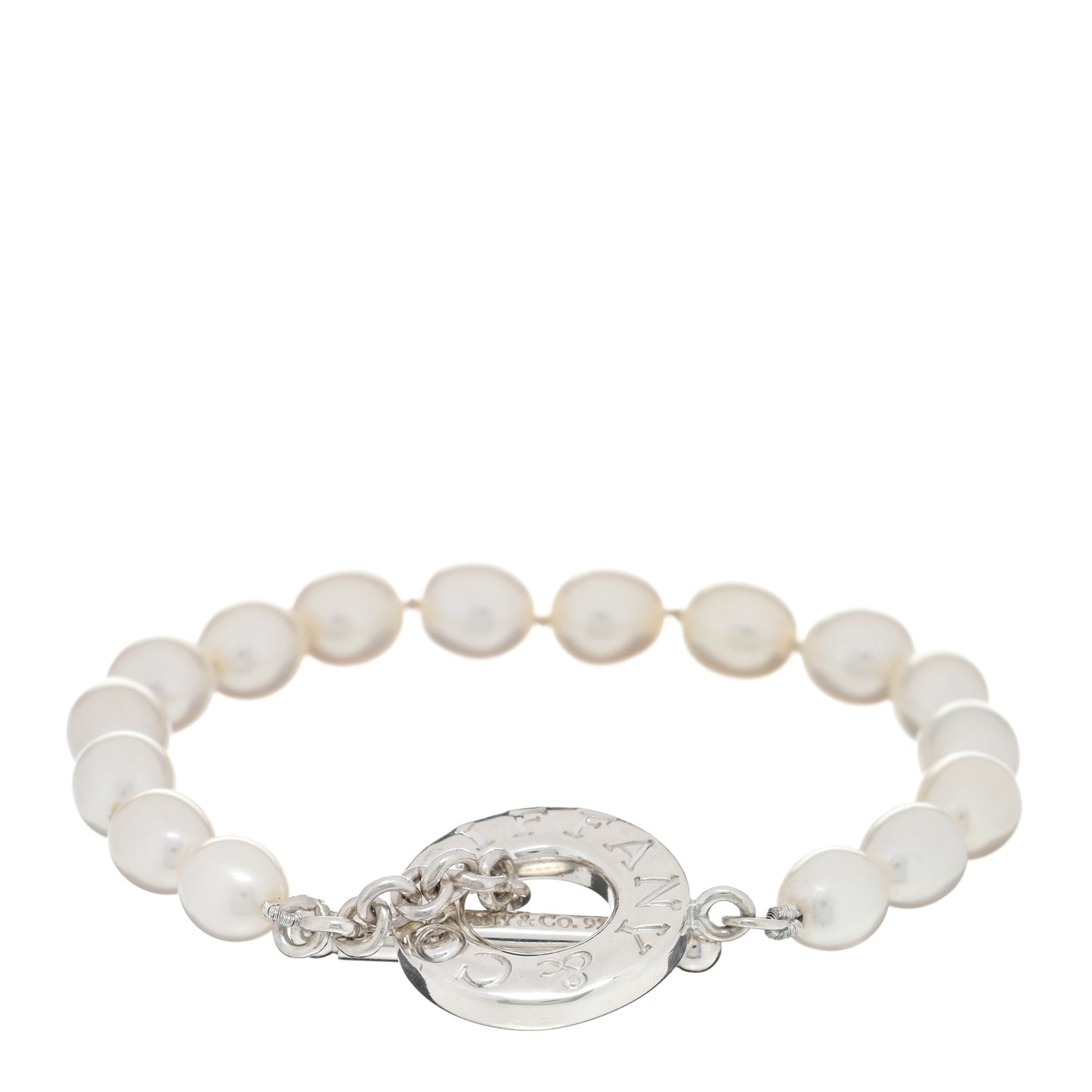 Sterling Silver Pearl Toggle Bracelet