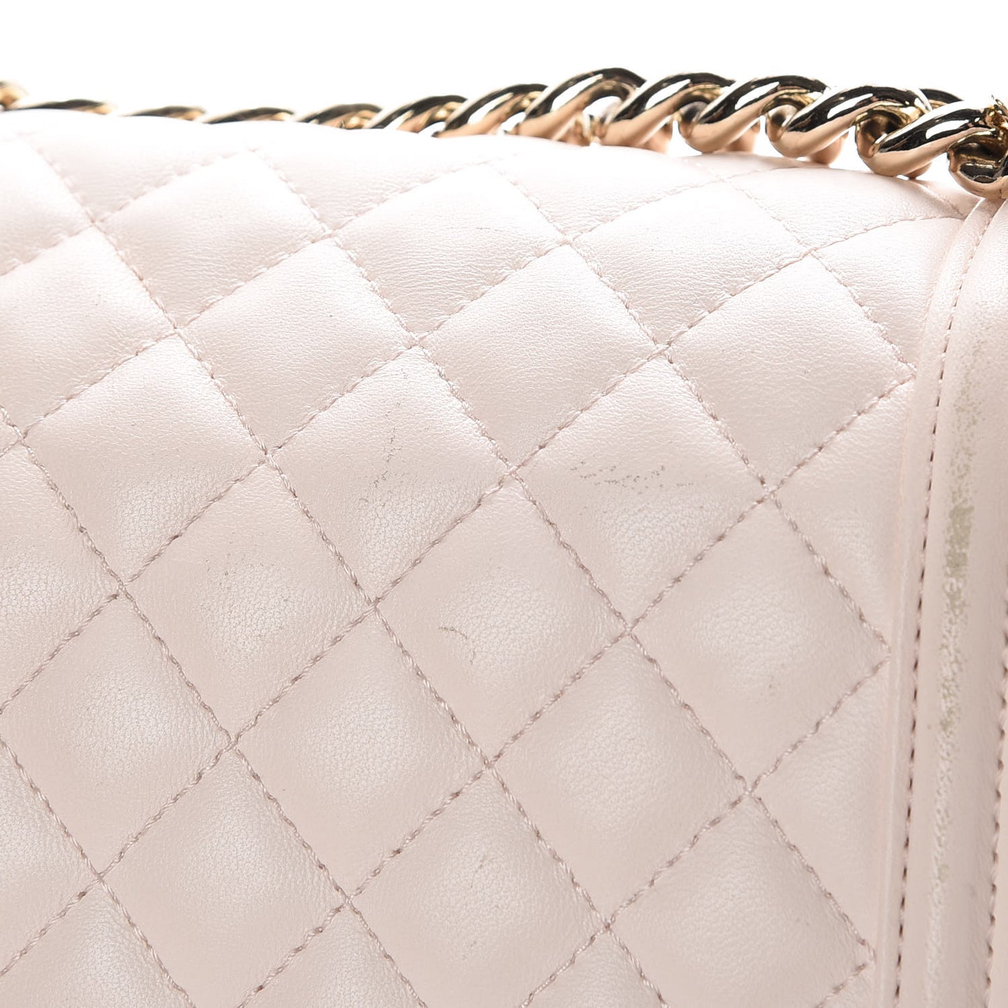 Lambskin Quilted Medium Boy Flap Light Pink