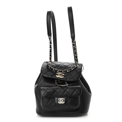 Chanel Lambskin Quilted Small Duma Drawstring Backpack Black 1 of 11
