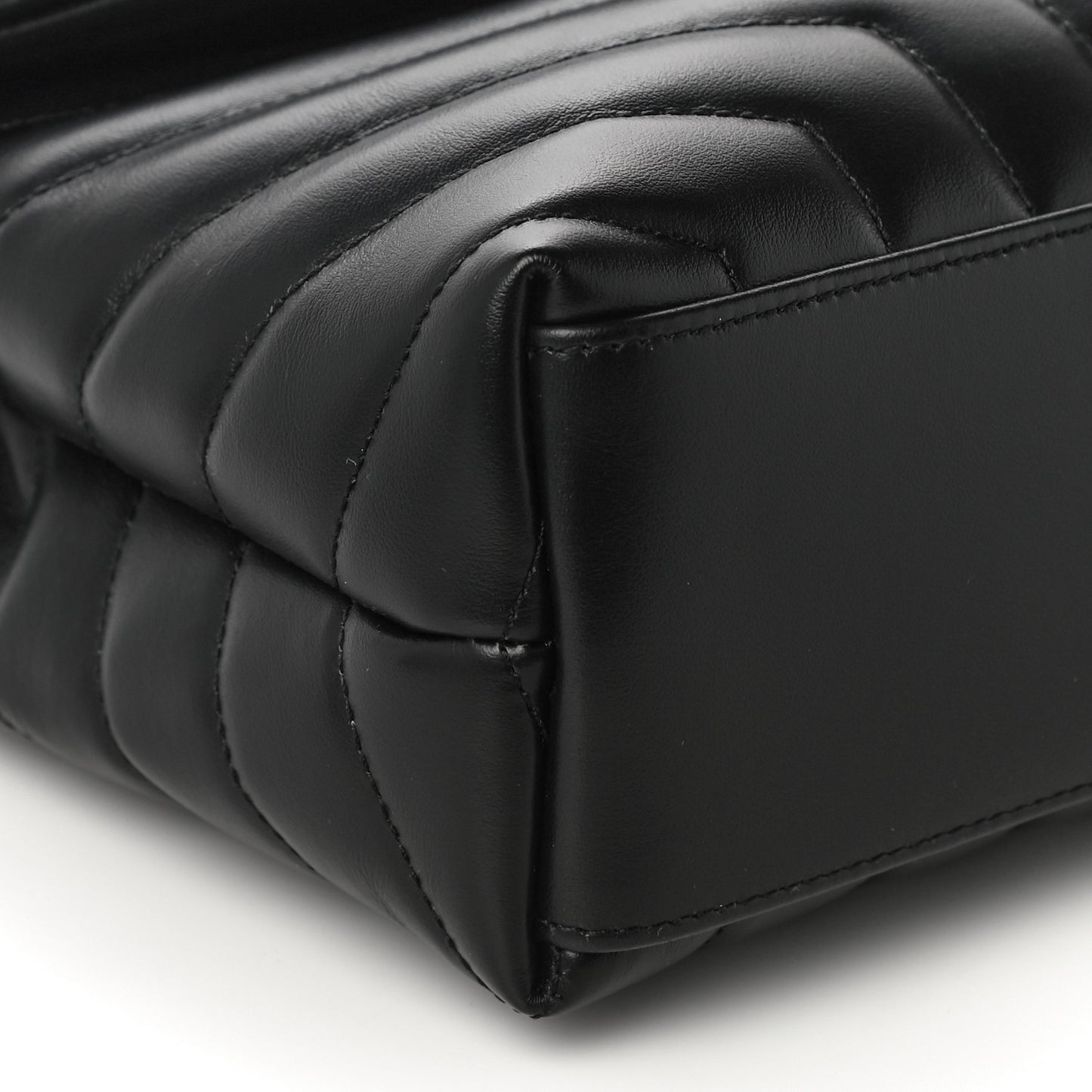Calfskin Y Quilted Monogram Small Loulou Chain Satchel Black