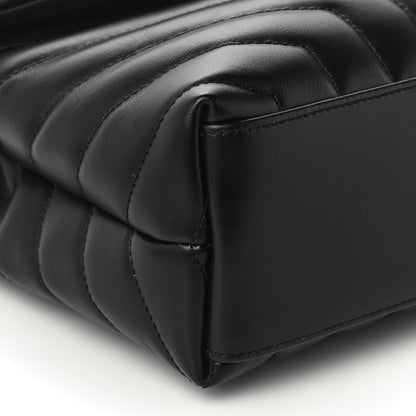 Saint Laurent Calfskin Y Quilted Monogram Small Loulou Chain Satchel Black 8 of 9
