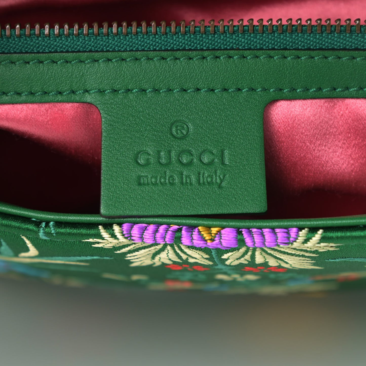 Jacquard Matelasse Floral Medium GG Marmont Shoulder Bag Green