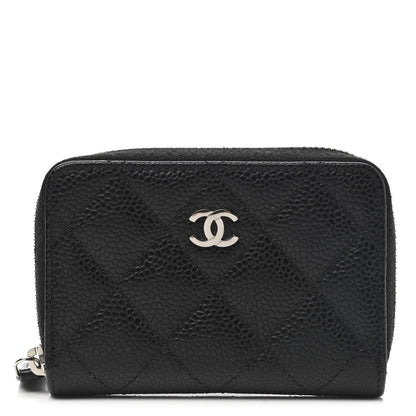 Chanel Caviar Quilted Zip Coin Purse Black 1 of 8