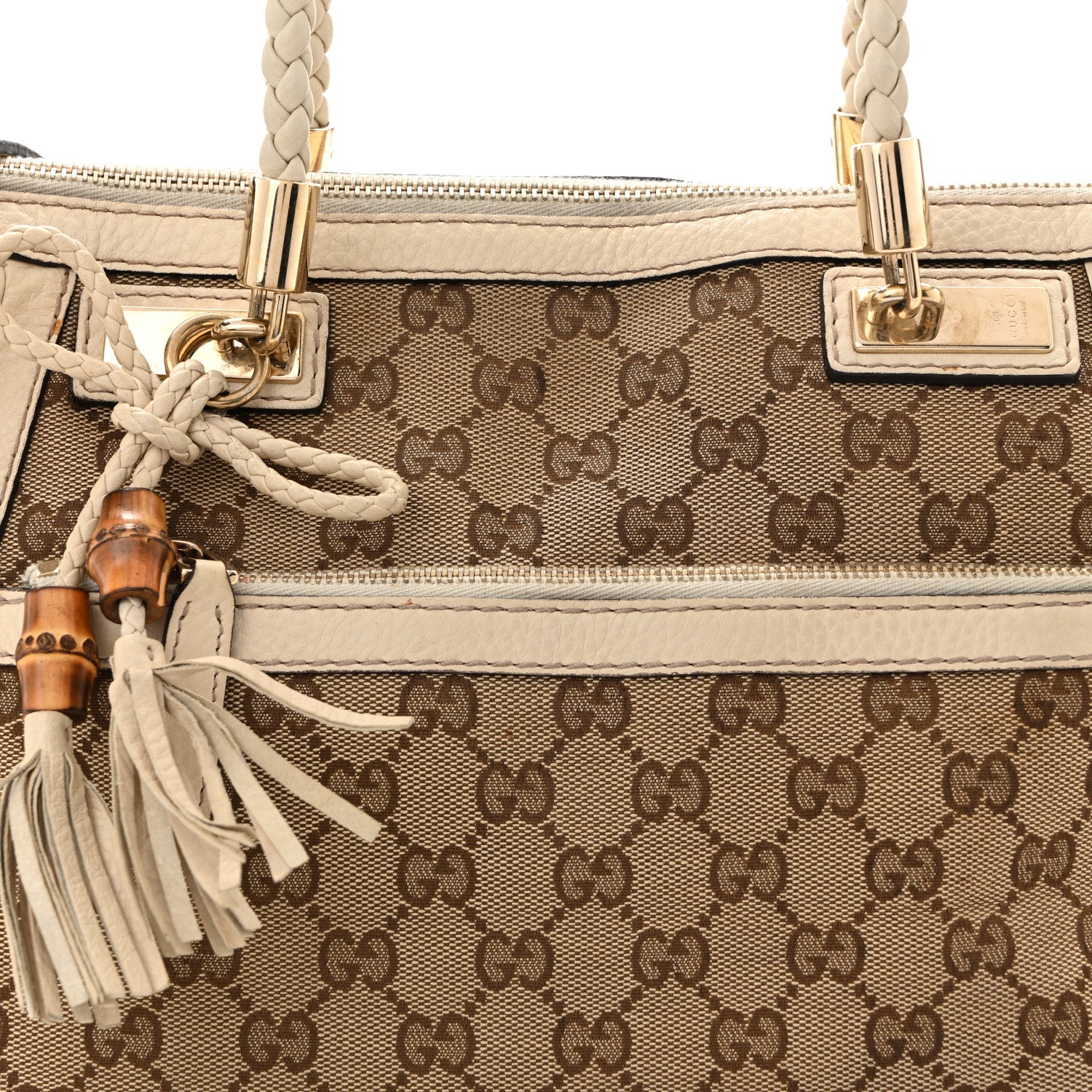 Gucci Monogram GG Canvas Small Bella Top Handle Bag Off White 8 of 10