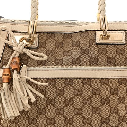 Gucci Monogram GG Canvas Small Bella Top Handle Bag Off White 8 of 10