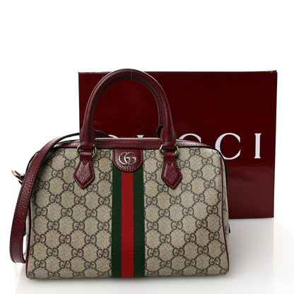 Gucci GG Supreme Monogram Web Medium Ophidia Top Handle Bag Beige Bordeaux 12 of 12