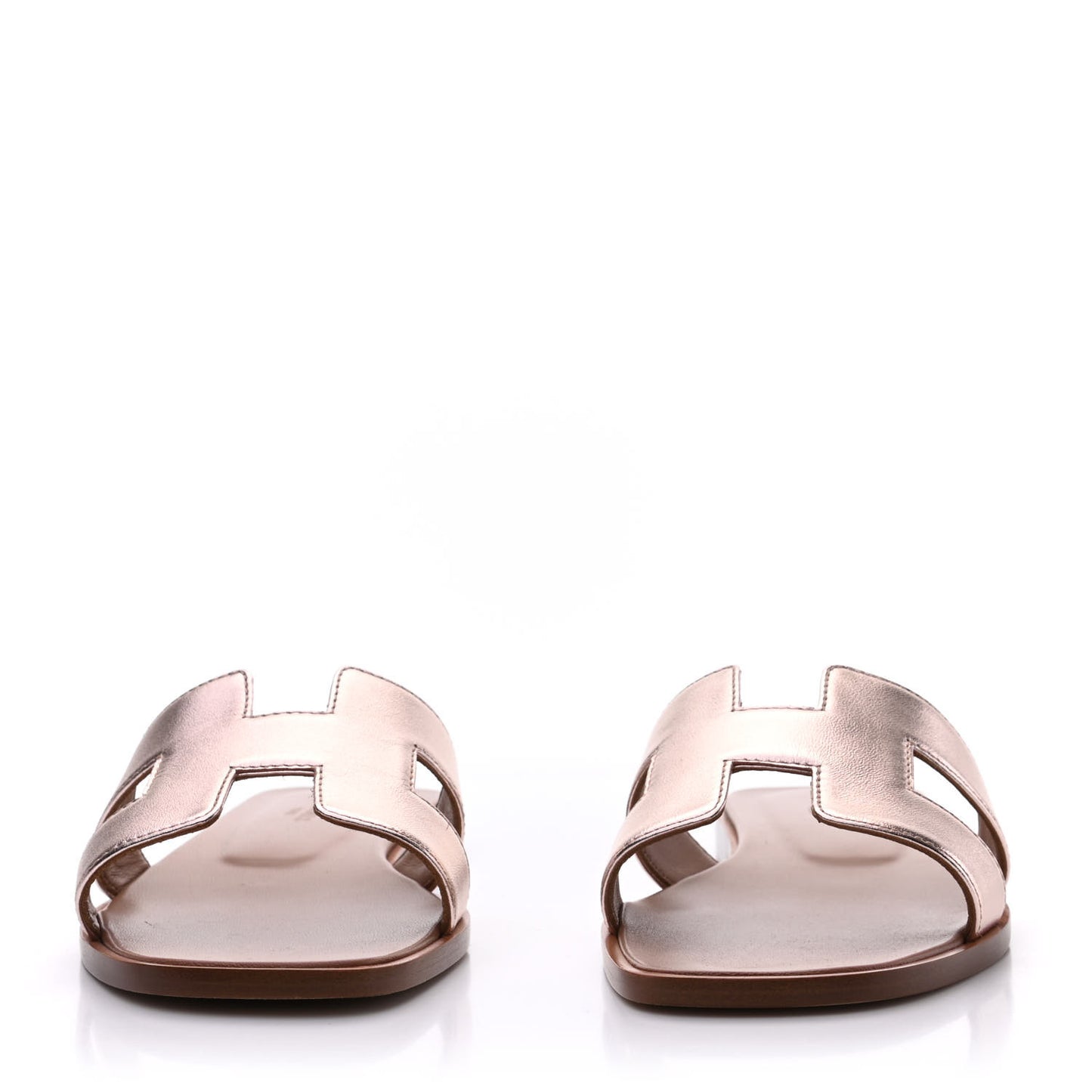 Metallic Nappa Oran Sandals 37 Rose Dore