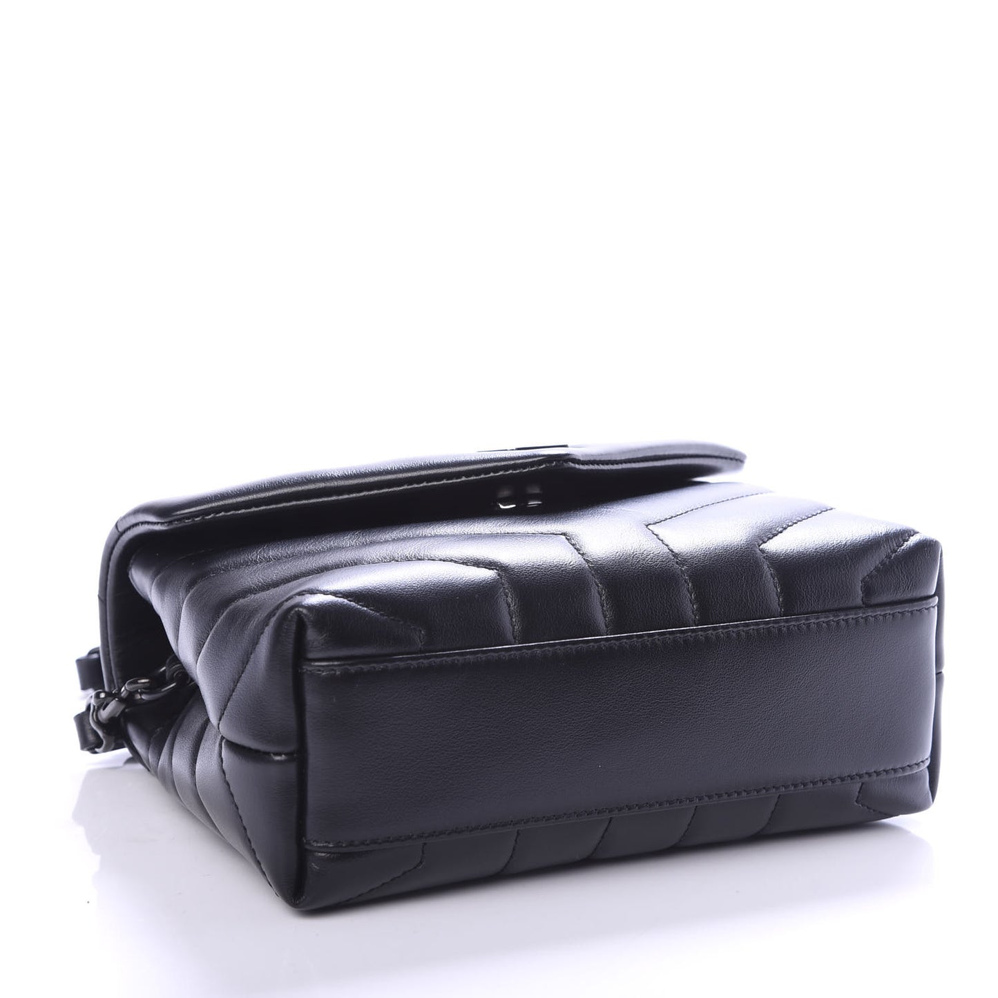 Calfskin Y Quilted Monogram Toy Loulou Crossbody Bag Black