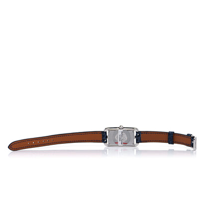 Hermes Stainless Steel Alligator Diamond Mother of Pearl 20mm Nantucket Quartz Watch Bleu Saphir 6 of 7