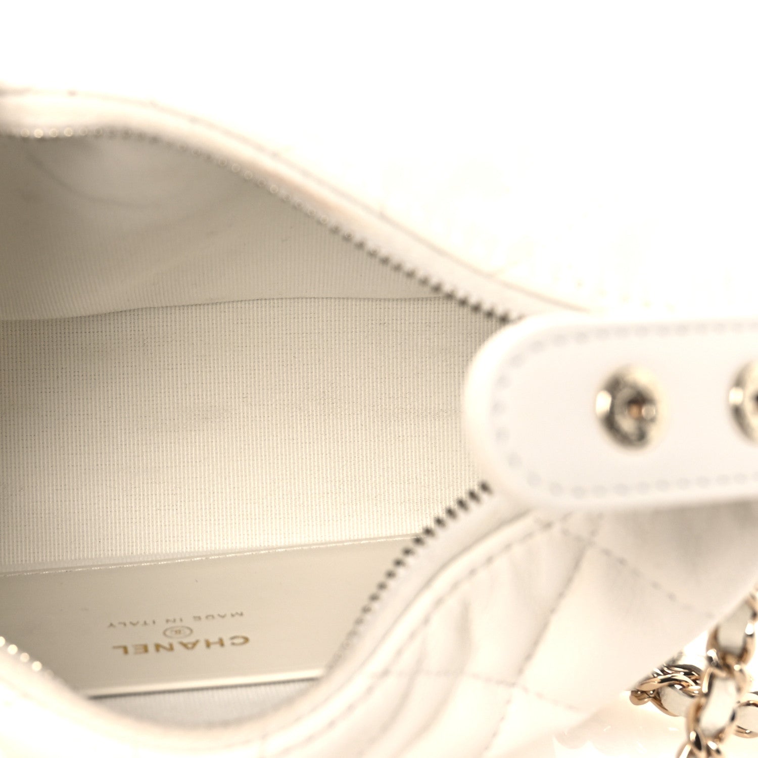 Chanel Caviar Quilted Hobo Clutch With Chain White 5 of 12