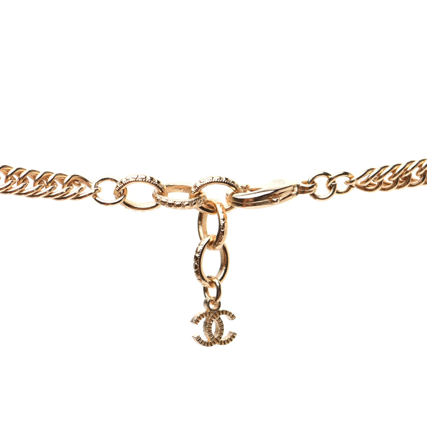 Chanel ID Dog Tag Charm Necklace Gold 4 of 6