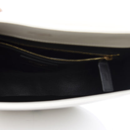 Saint Laurent Calfskin Quilted Y Joan Satchel White 4 of 11
