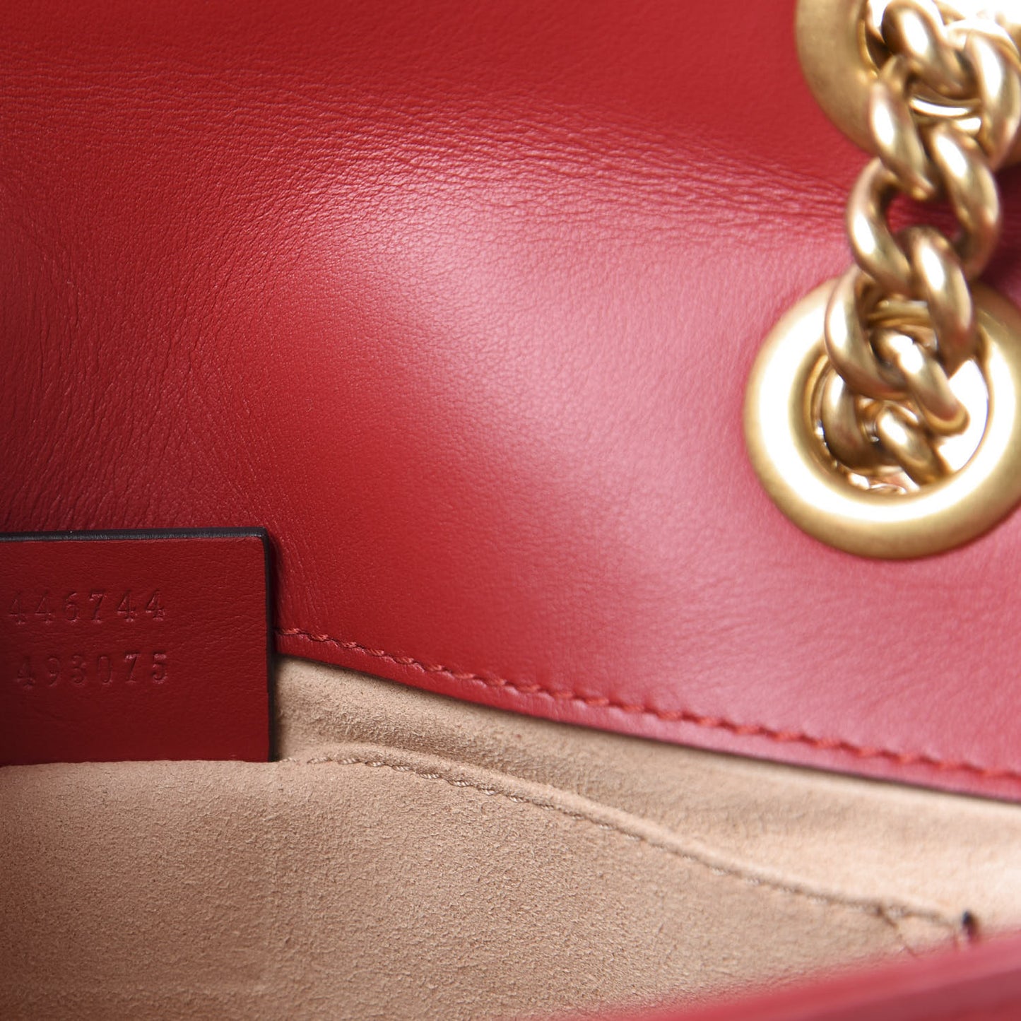 Calfskin Matelasse Mini GG Marmont Shoulder Bag Hibiscus Red