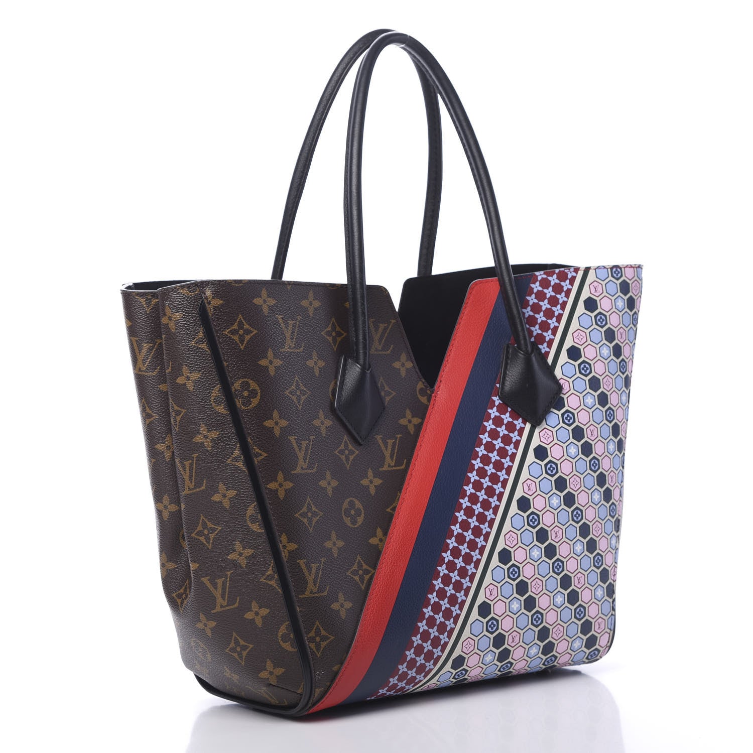 Louis Vuitton Calfskin Monogram Kimono Tote MM Rouge Navy 2 of 16