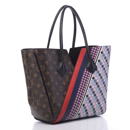 Louis Vuitton Calfskin Monogram Kimono Tote MM Rouge Navy 2 of 16