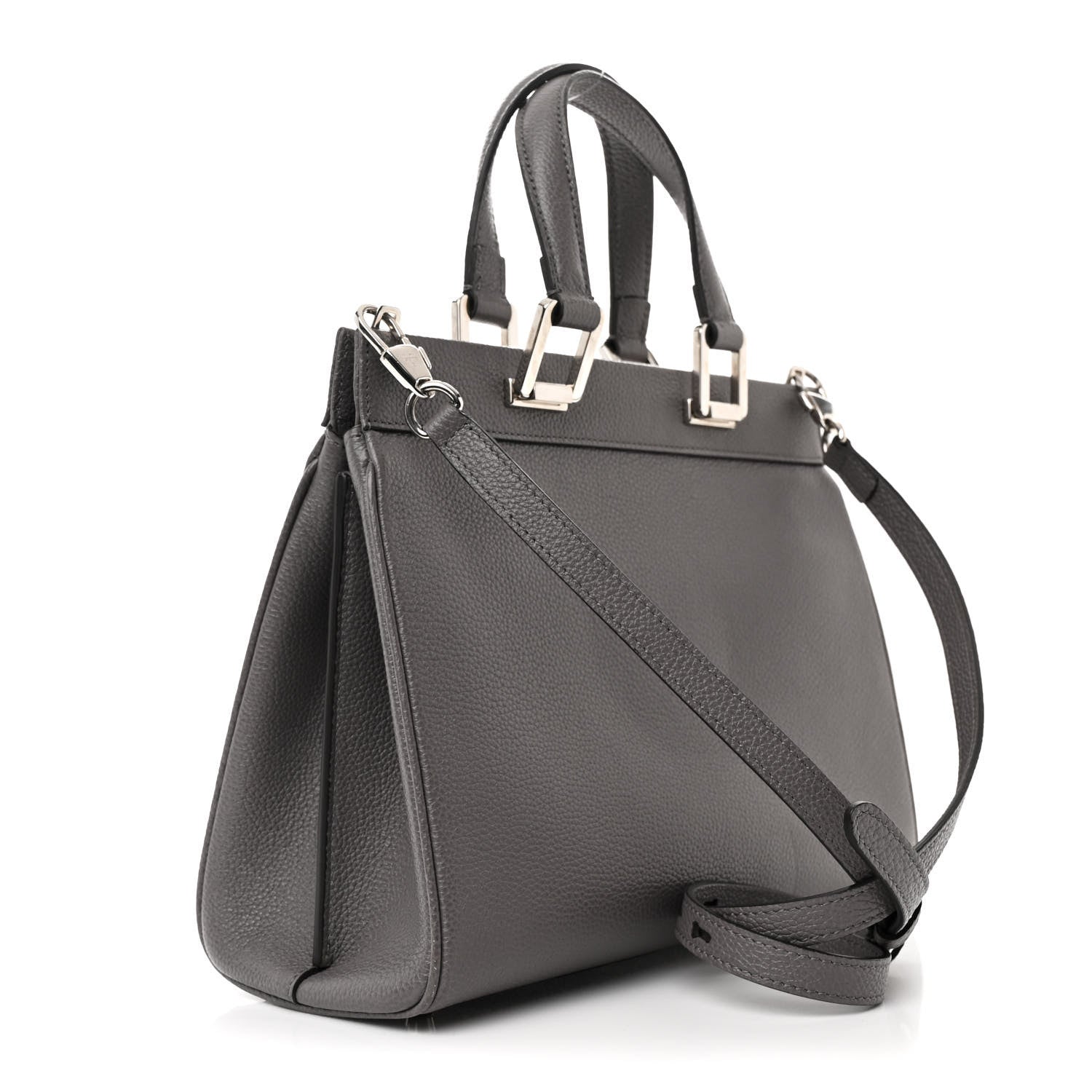 Gucci Grainy Calfskin Small Zumi Top Handle Bag Dusty Grey 3 of 12