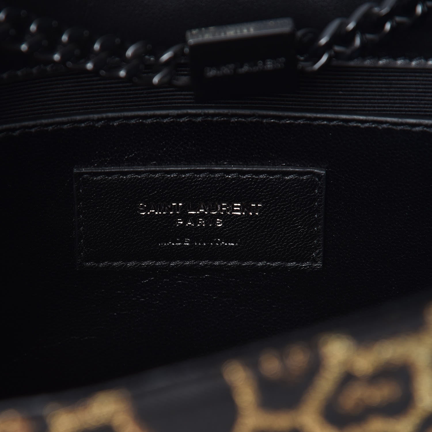 Saint Laurent Jacquard Leopard Small Monogram Kate Satchel Oro Natural 8 of 8