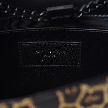 Saint Laurent Jacquard Leopard Small Monogram Kate Satchel Oro Natural 8 of 8