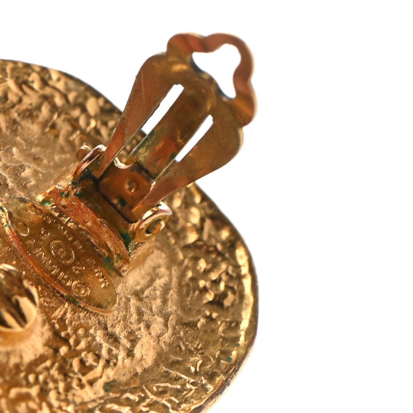 Gripoix Clip On Earrings Red Gold