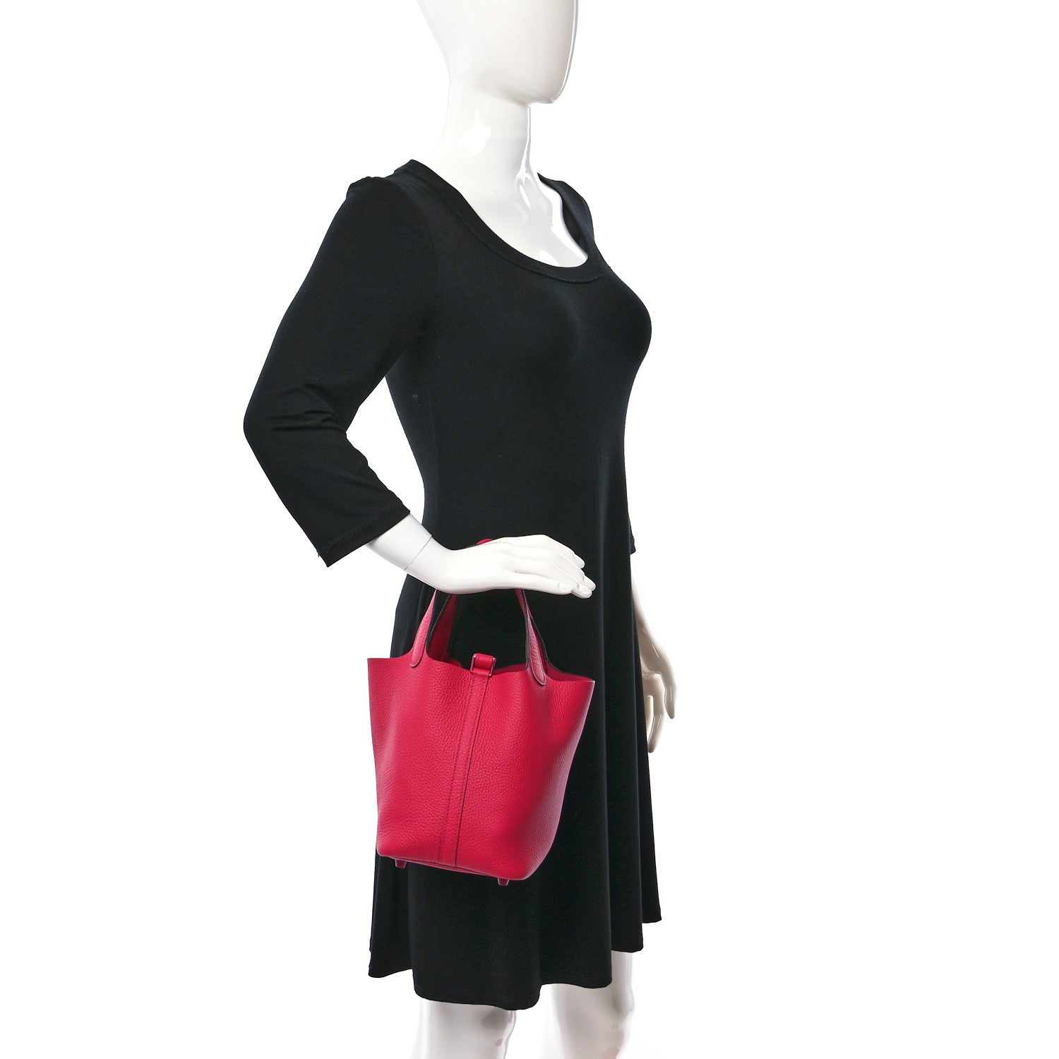 Hermes Taurillon Clemence Monochrome Picotin Lock 18 PM Rose Mexico 2 of 9