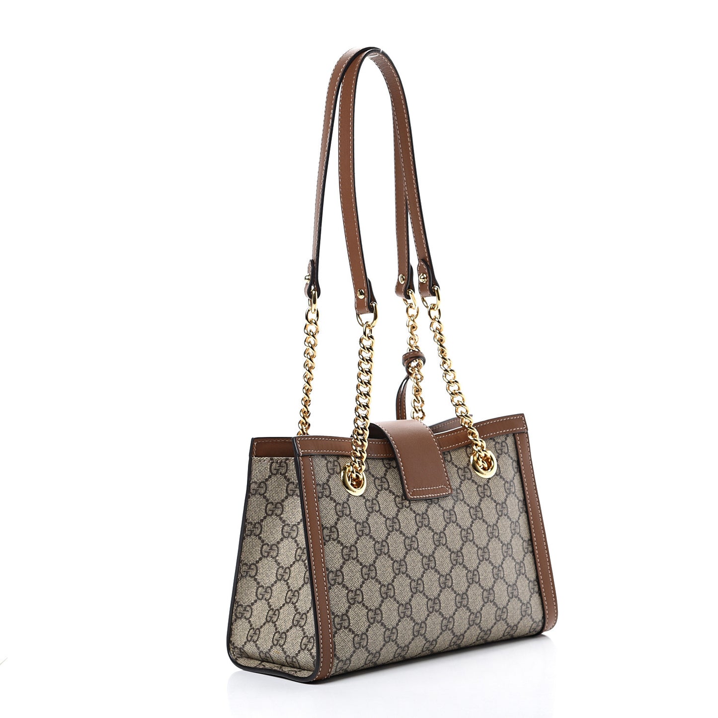 GG Supreme Monogram Calfskin Small Padlock Tote Beige Ebony Tuscany