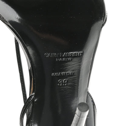 Saint Laurent Patent Calfskin Anouk 110 Sandals 39 Black 7 of 9