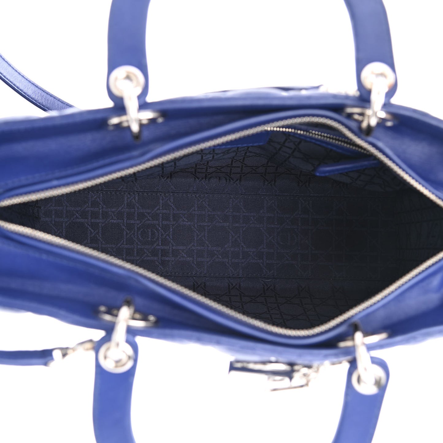 Lambskin Cannage Large Lady Dior Blue
