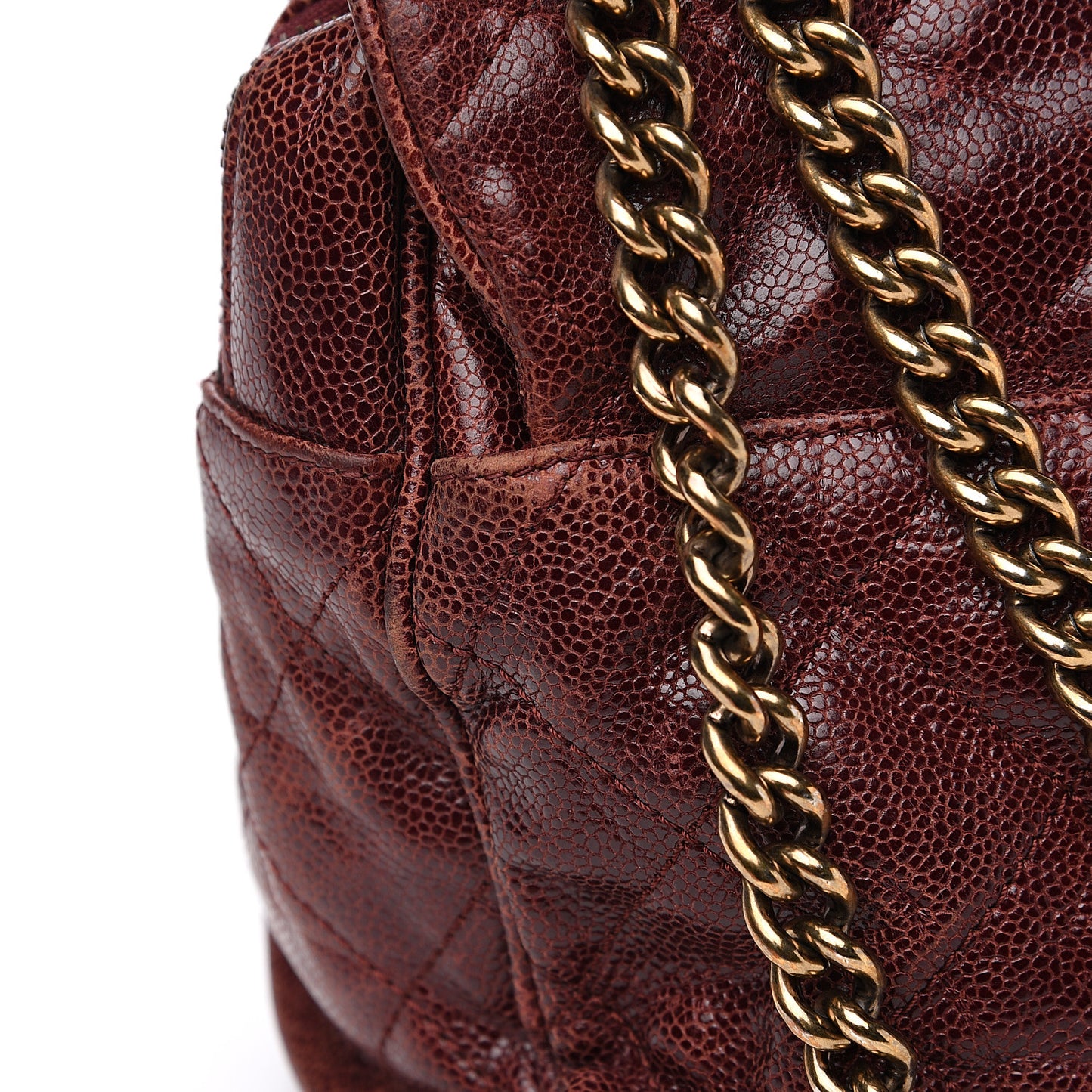 Crumpled Grained Calfskin Quilted Maxi Shiva Flap Bordeaux