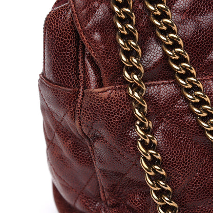 Chanel Crumpled Grained Calfskin Quilted Maxi Shiva Flap Bordeaux 10 of 13