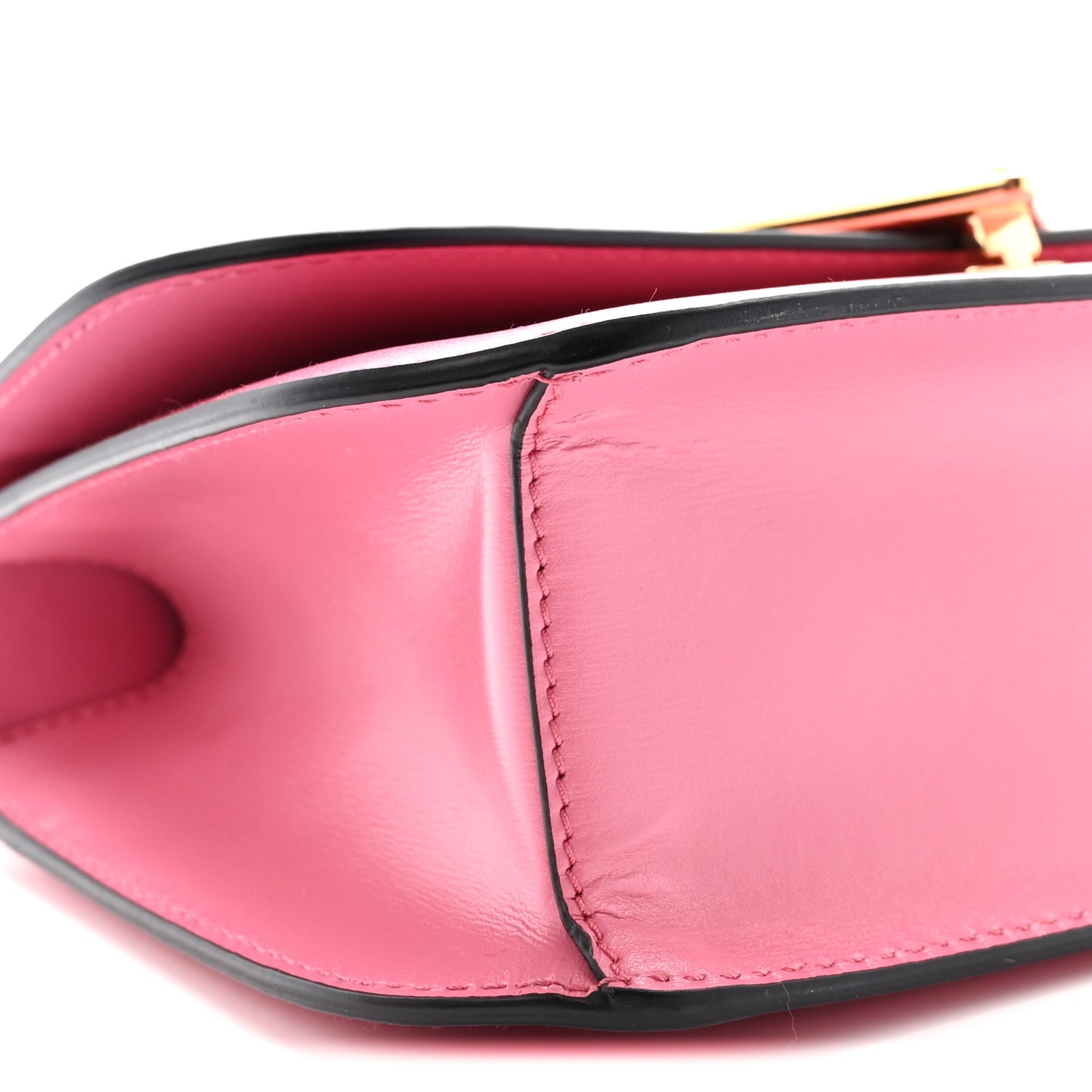 Box Calfskin Triangle Embleme Flap Shoulder Bag Begonia