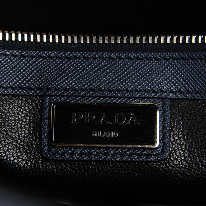 Prada Saffiano Cuir Double Handle Tote Baltico 6 of 8