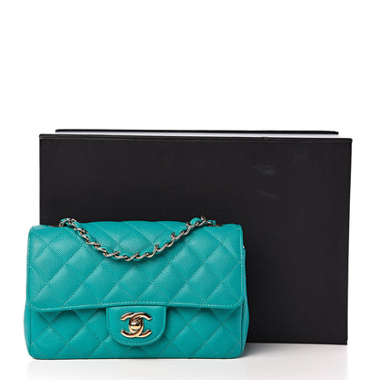 Chanel Caviar Quilted Mini Rectangular Flap Turquoise 10 of 10