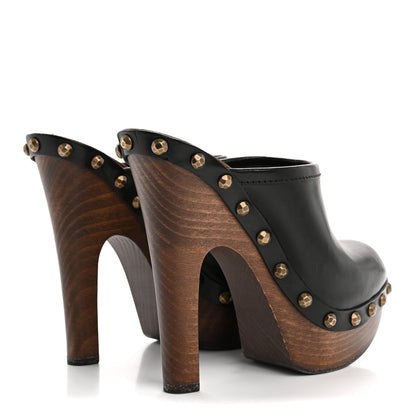 Saint Laurent Smooth Calfskin Camoy Clogs 37 Black 5 of 14