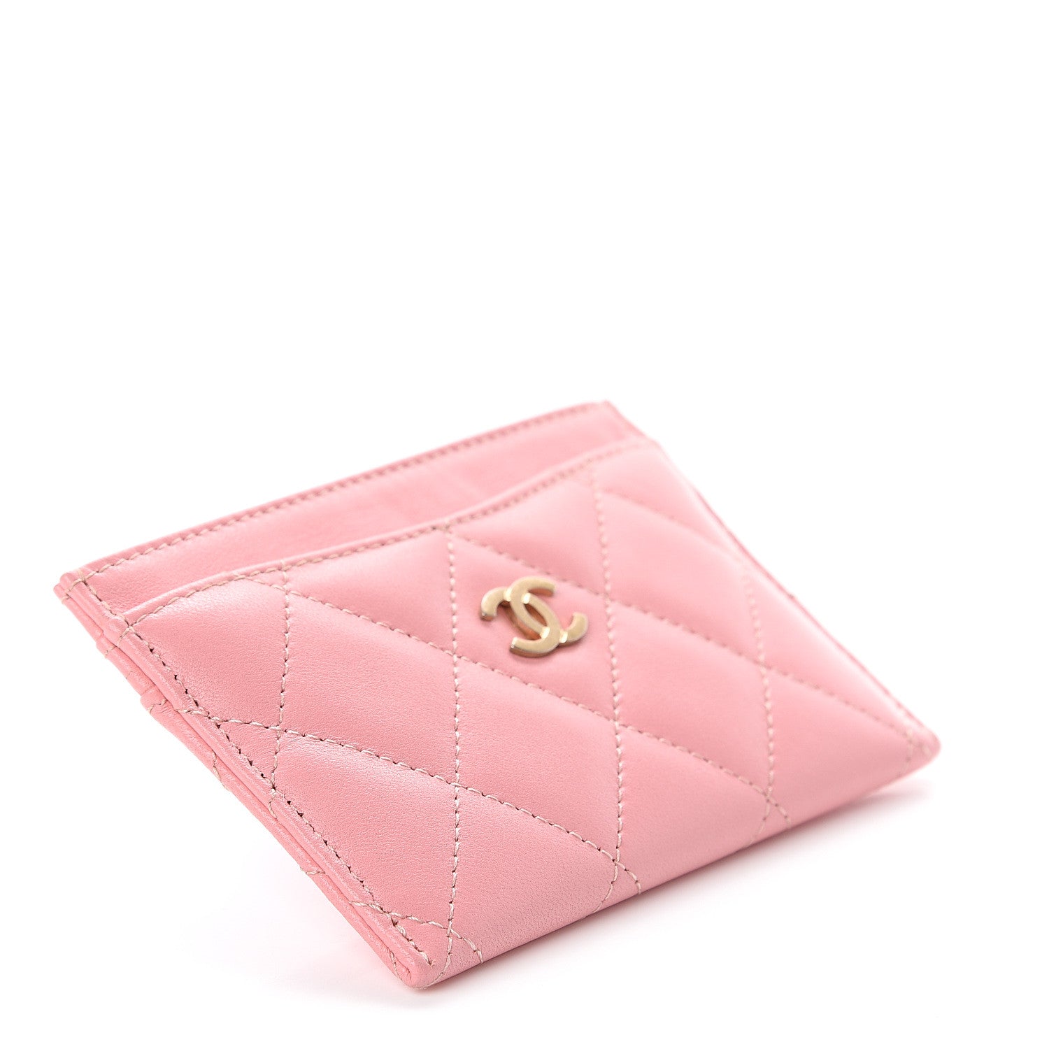 Chanel Lambskin Quilted Card Holder Pink 3 of 8