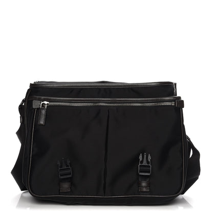 Prada Tessuto Nylon Saffiano Logo Messenger Bag Black 5 of 12