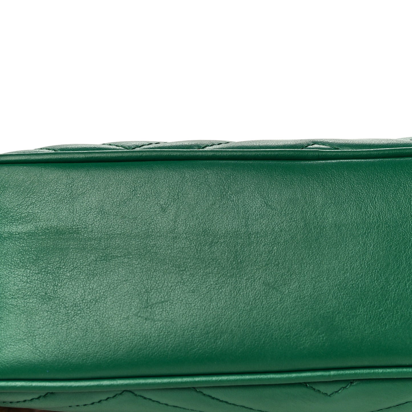 Calfskin Matelasse Small GG Marmont Chain Shoulder Bag Emerald Green