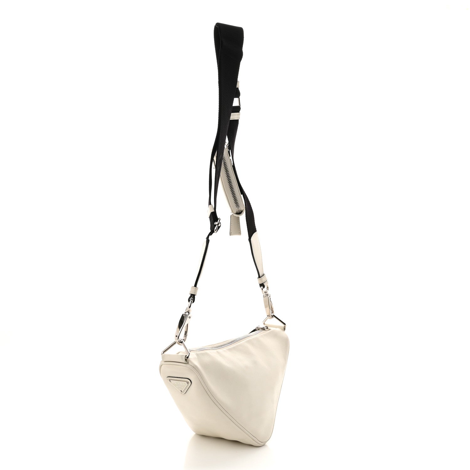 Prada Grace Lux Triangle Shoulder Bag White 3 of 11