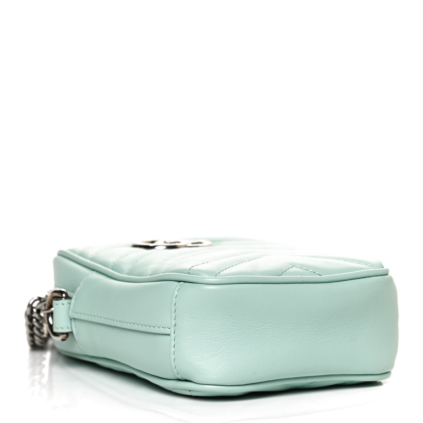 Calfskin Matelasse Mini GG Marmont Crossbody Bag Water Green
