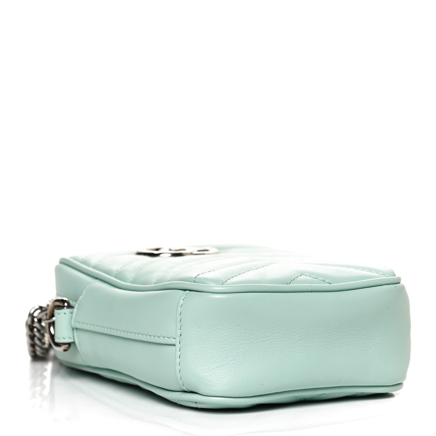 Gucci Calfskin Matelasse Mini GG Marmont Crossbody Bag Water Green 4 of 10