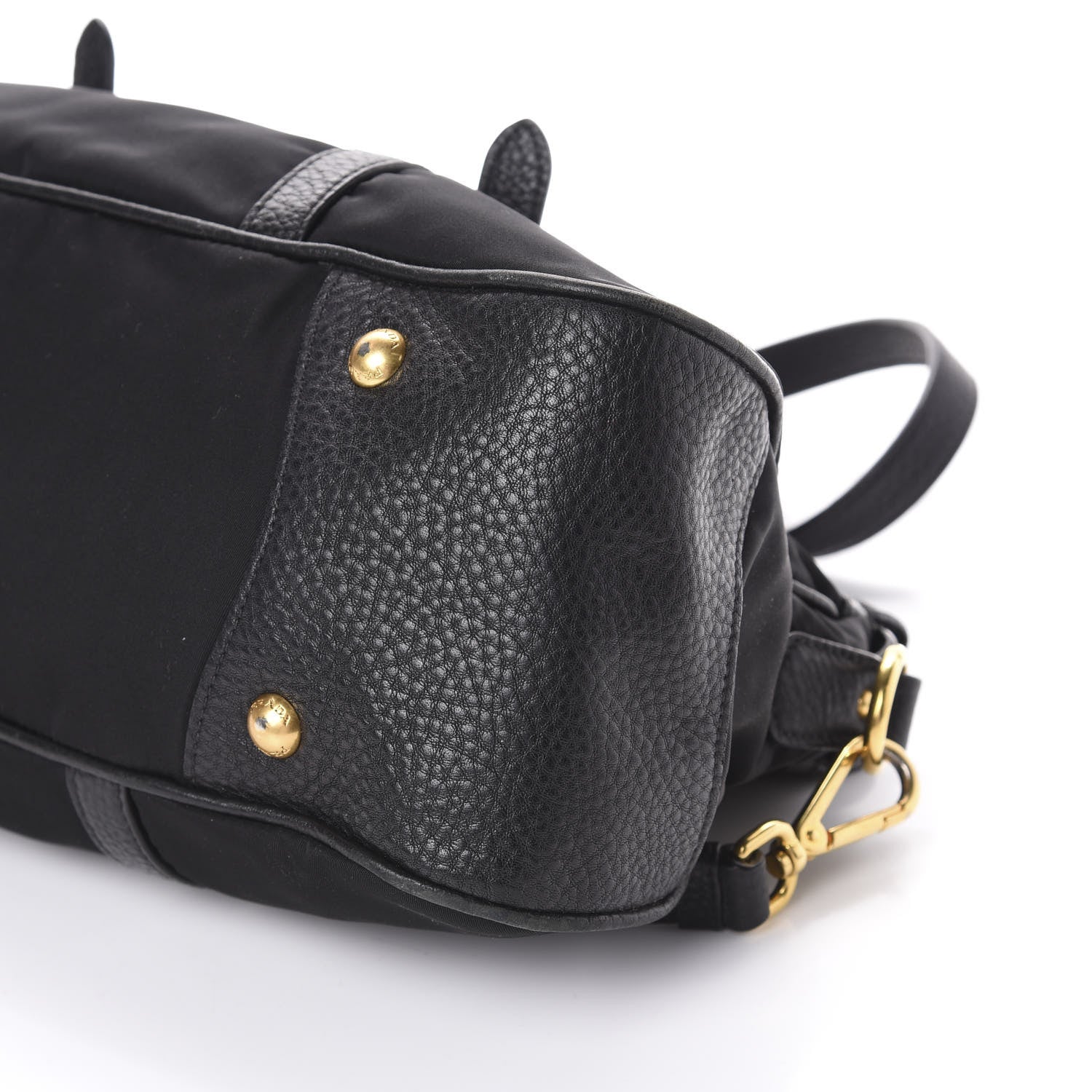 Prada Tessuto Nylon Vitello Daino Shopping Satchel Black 9 of 9