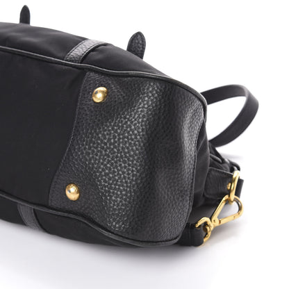 Prada Tessuto Nylon Vitello Daino Shopping Satchel Black 9 of 9