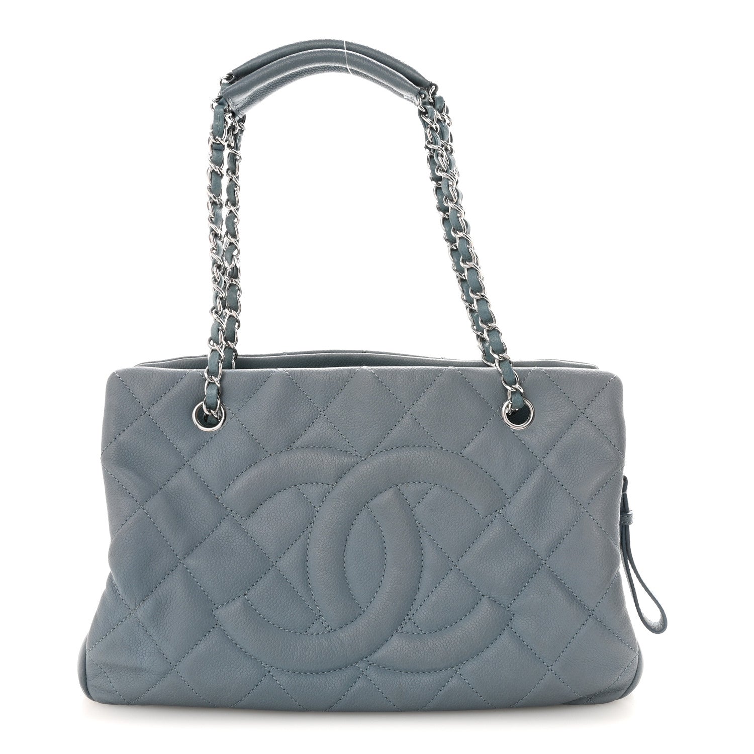 Chanel Caviar Quilted CC Timeless Soft Tote Blue 1 of 10