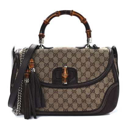 Gucci Monogram Large New Bamboo Top Handle Bag Brown 1 of 11